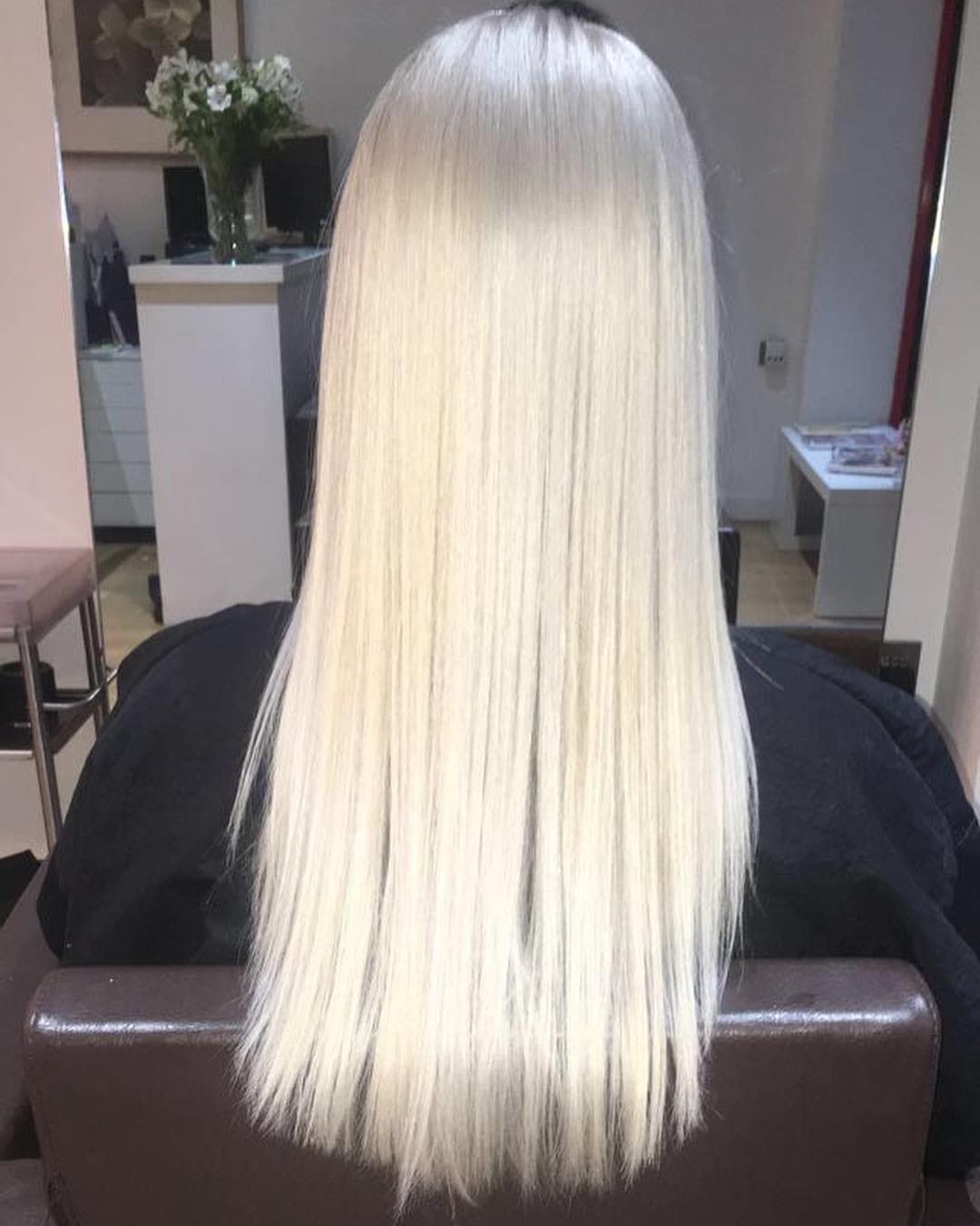 Platinum blonde hair